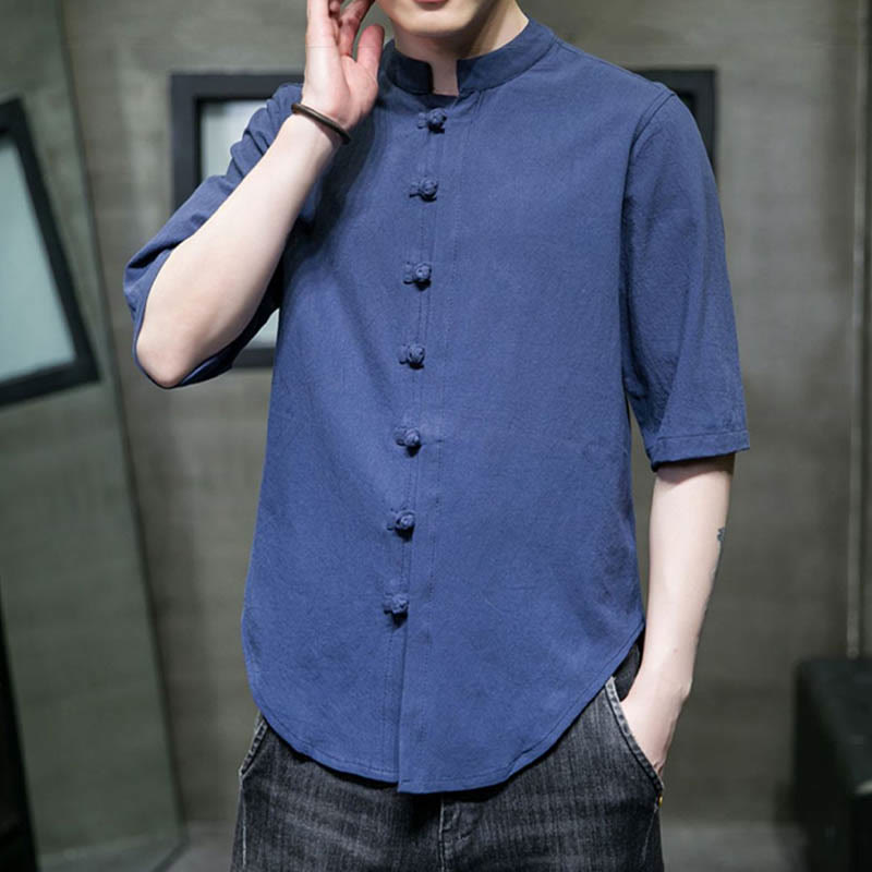 Nimara Ritual Plain Color Men's Half Sleeve Cotton Shirt