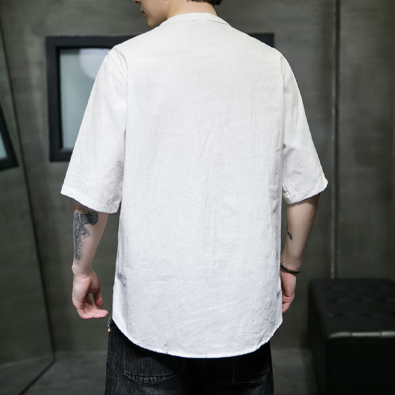 Nimara Ritual Plain Color Men's Half Sleeve Cotton Shirt