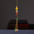 Nimara Ritual Handmade Tibetan Five God Of Wealth Various Agate Luck Braid Rope Car Hanging Decoration