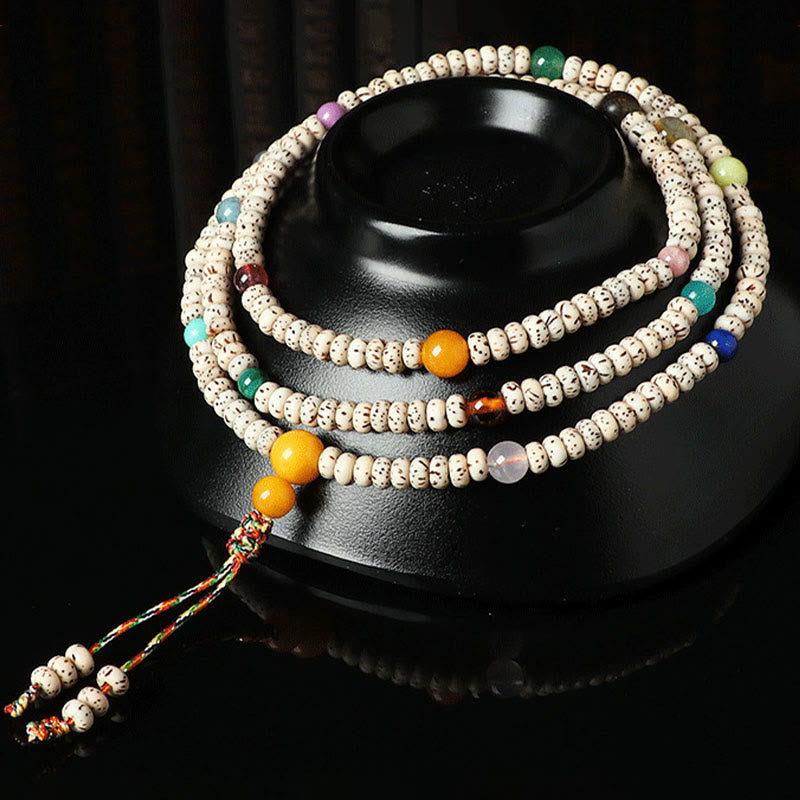 Nimara Ritual Tibetan Bodhi Seed Amber Agate Wealth Bracelet