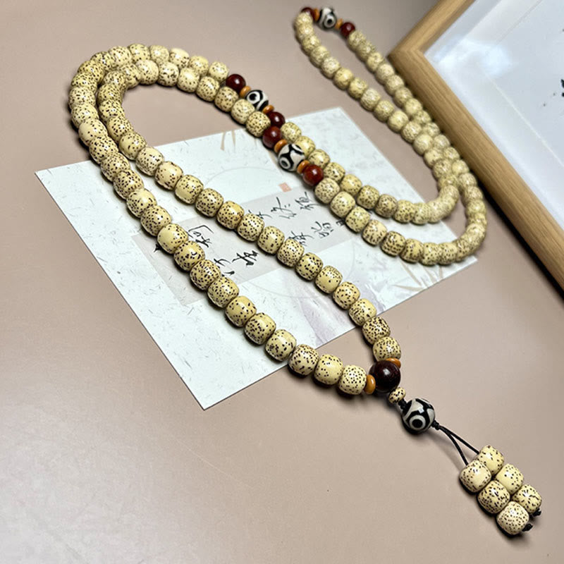 Nimara Ritual 108 Mala Beads Bodhi Seed Dzi Bead Keep Away Evil Spirits Bracelet