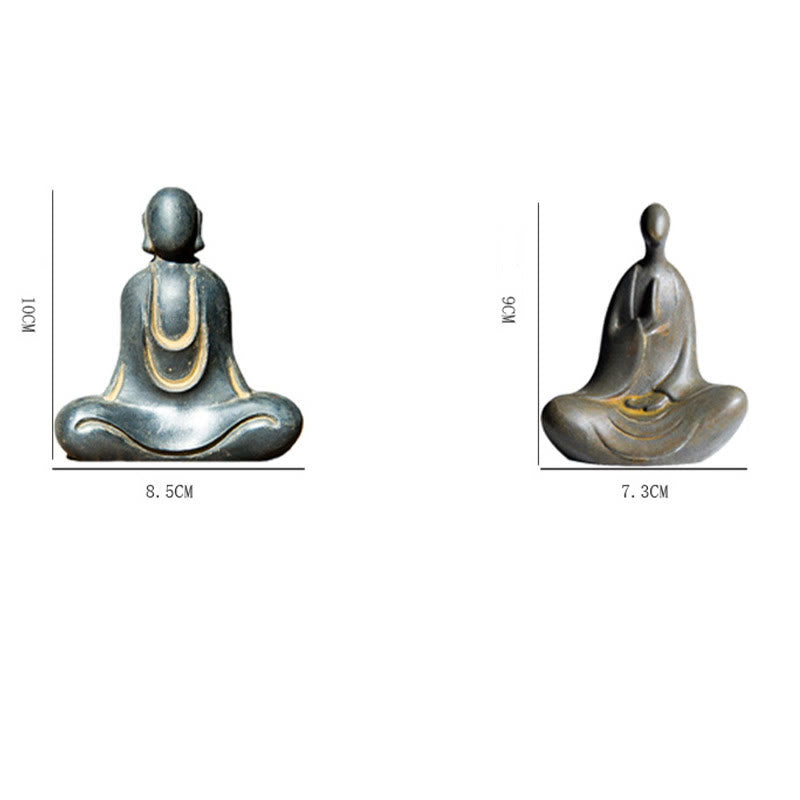 Nimara Ritual Tibetan Buddha Iron Powder Rust Cast Resin Statue Desk Decoration
