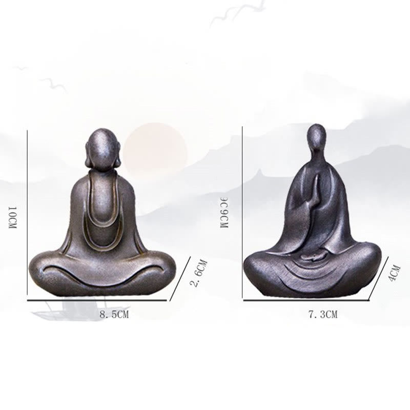 Nimara Ritual Tibetan Buddha Iron Powder Rust Cast Resin Statue Desk Decoration
