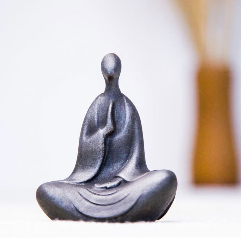 Nimara Ritual Tibetan Buddha Iron Powder Rust Cast Resin Statue Desk Decoration