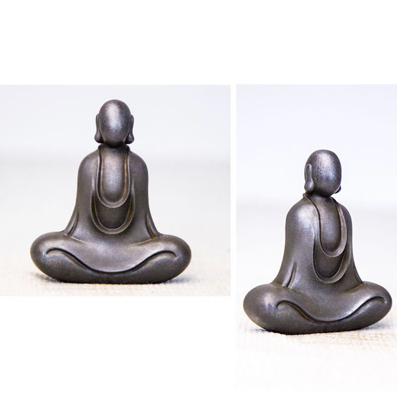 Nimara Ritual Tibetan Buddha Iron Powder Rust Cast Resin Statue Desk Decoration