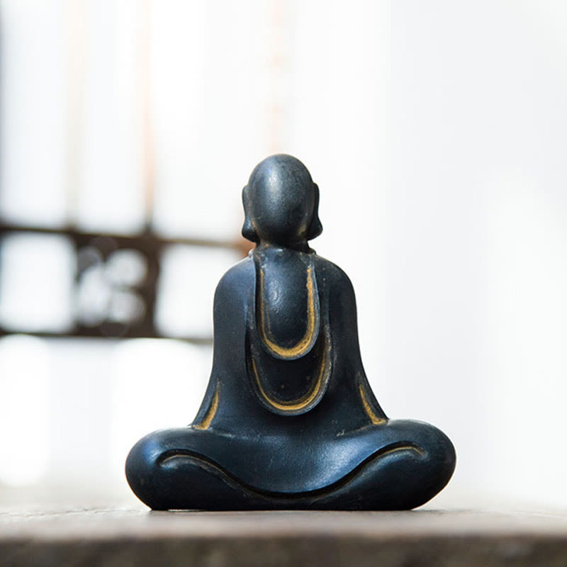 Nimara Ritual Tibetan Buddha Iron Powder Rust Cast Resin Statue Desk Decoration