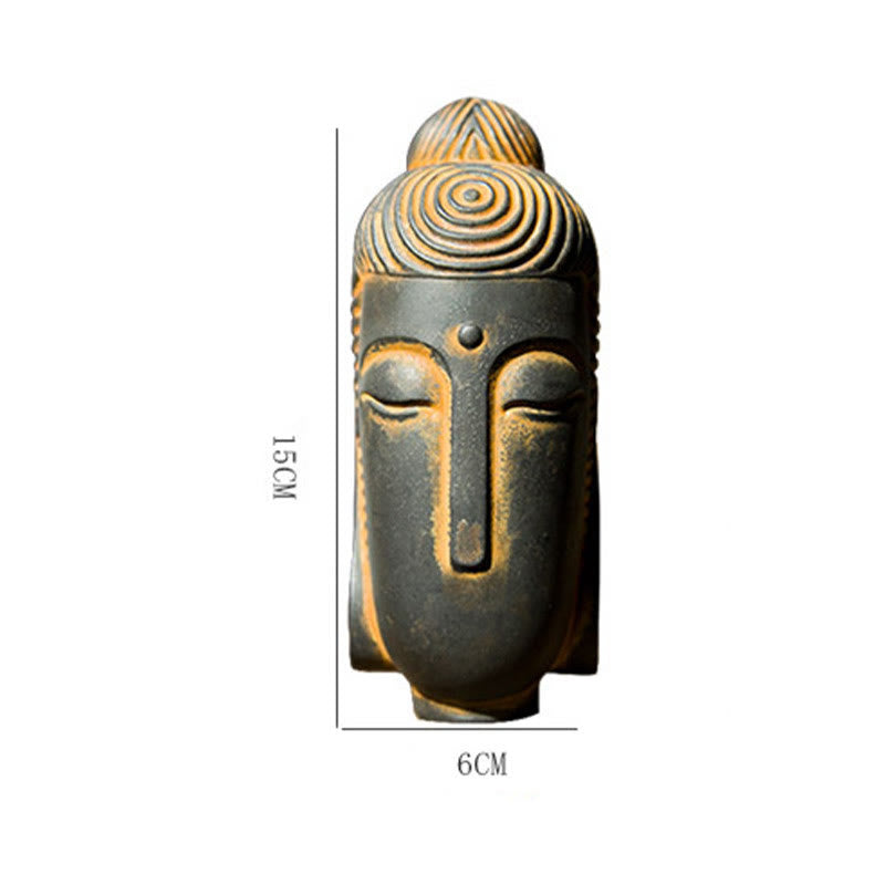 Nimara Ritual Closed Eyes Meditating Buddha Iron Powder Rust Cast Resin Statue Home Decoration