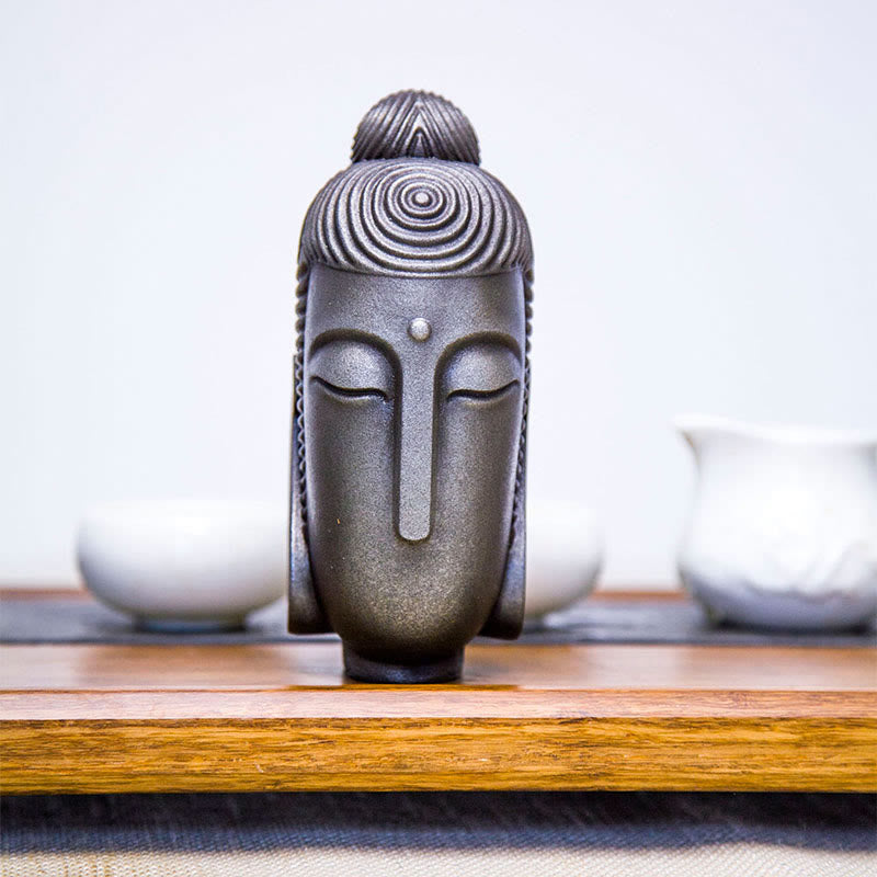 Nimara Ritual Closed Eyes Meditating Buddha Iron Powder Rust Cast Resin Statue Home Decoration