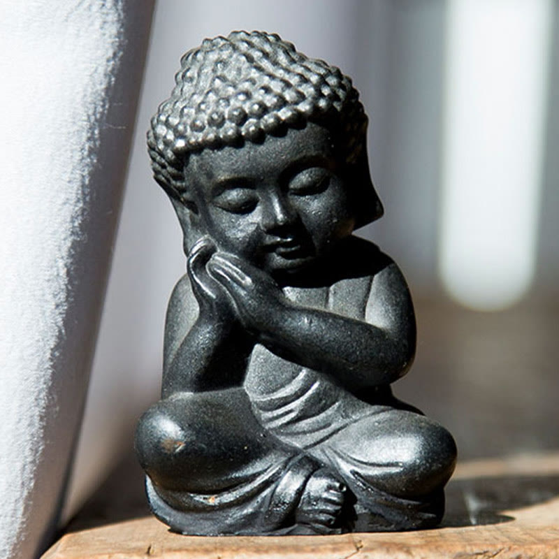 Nimara Ritual Handmade Small Sakyamuni Buddha Iron Powder Rust Cast Resin Statue Decoration