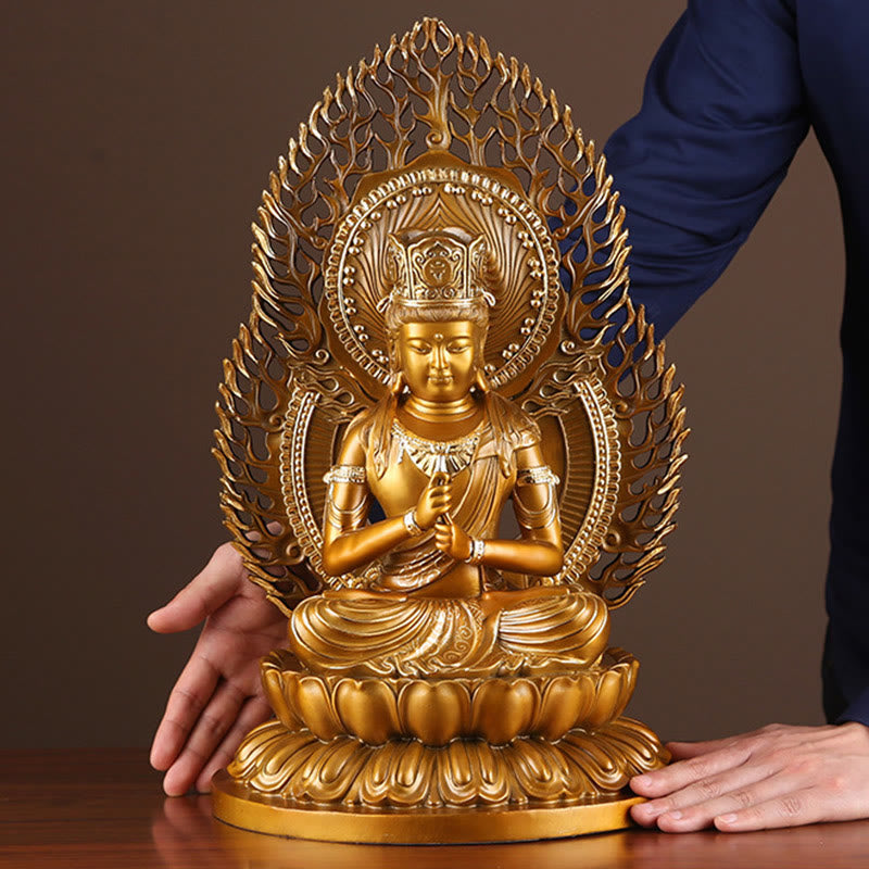 Nimara Ritual Tathagata Buddha Figurine Serenity Copper Statue Home Offering Decoration