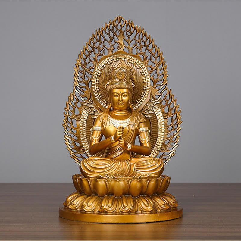 Nimara Ritual Tathagata Buddha Figurine Serenity Copper Statue Home Offering Decoration