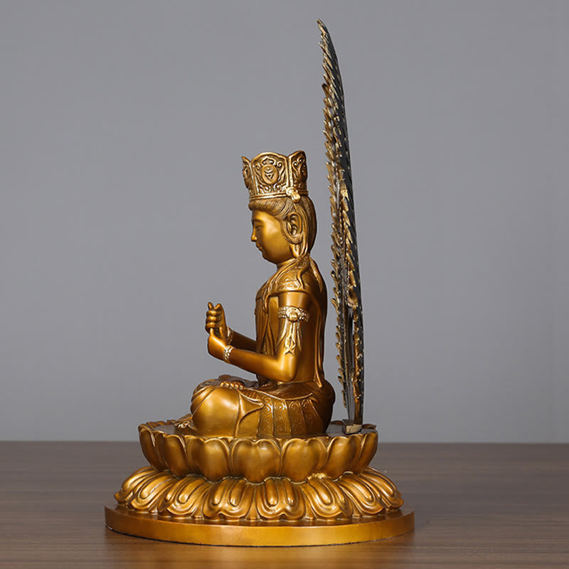 Nimara Ritual Tathagata Buddha Figurine Serenity Copper Statue Home Offering Decoration