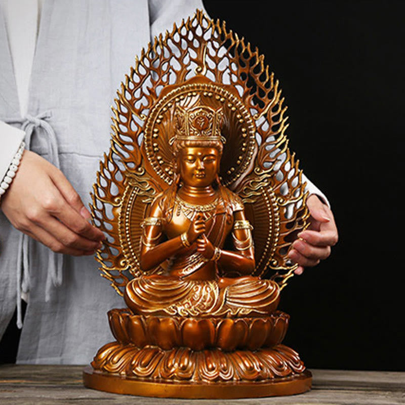 Nimara Ritual Tathagata Buddha Figurine Serenity Copper Statue Home Offering Decoration