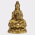 Nimara Ritual Kwan Yin Avalokitesvara Wealth Brass Copper Statue Home Desk Decoration