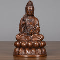 Nimara Ritual Kwan Yin Avalokitesvara Lotus Wealth Copper Statue Home Desk Decoration