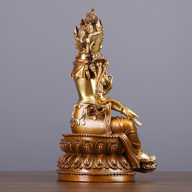 Nimara Ritual Bodhisattva Green Tara Figurine Protection Brass Copper Statue Home Offering Decoration