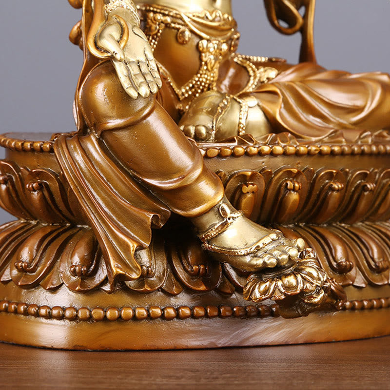 Nimara Ritual Bodhisattva Green Tara Figurine Protection Brass Copper Statue Home Offering Decoration