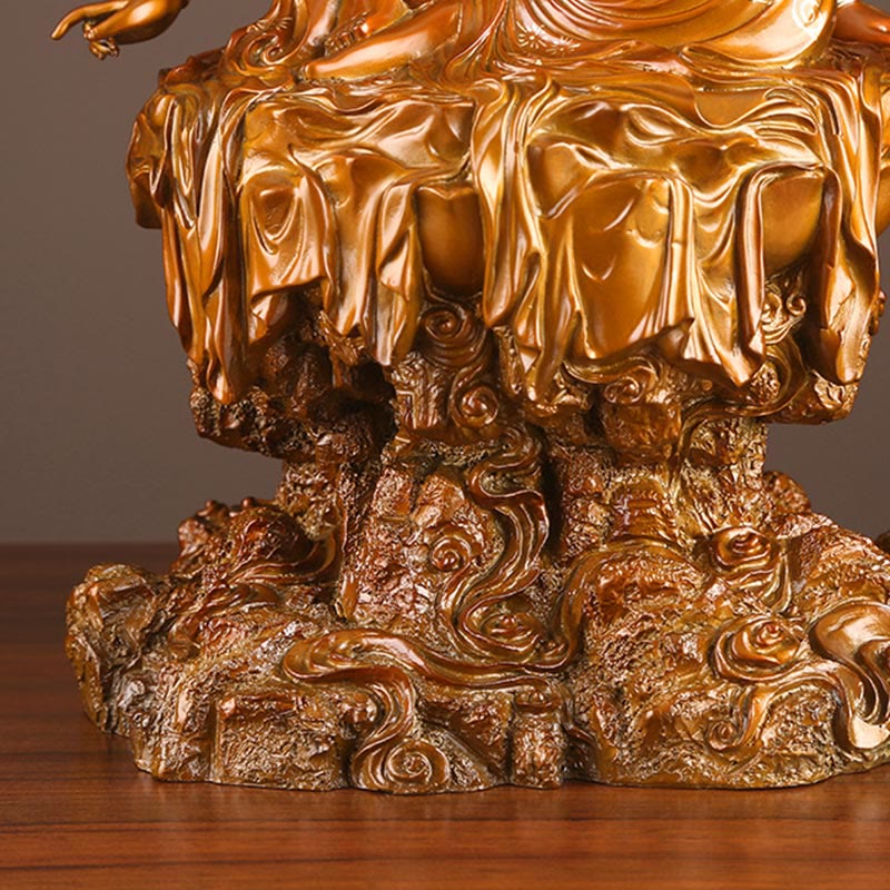 Nimara Ritual Kwan Yin Avalokitesvara Success Brass Copper Statue Home Desk Altar Decoration