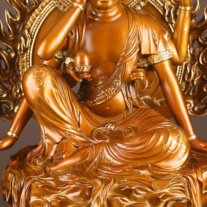 Nimara Ritual Kwan Yin Avalokitesvara Success Brass Copper Statue Home Desk Altar Decoration
