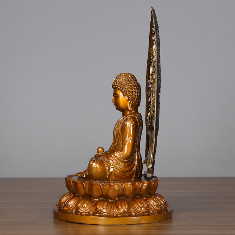 Nimara Ritual Sakyamuni Amitabha Medicine Buddha Figurine Serenity Copper Statue Home Offering Decoration