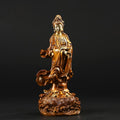 Nimara Ritual Kwan Yin Avalokitesvara Holding A Vase Brass Harmony Copper Statue Home Decoration