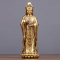 Nimara Ritual Kwan Yin Avalokitesvara Holding The Dharma Wheel Wealth Brass Copper Statue Decoration