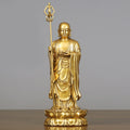 Nimara Ritual Ksitigarbha Bodhisattva Figurine Compassion Copper Statue Home Offering Decoration