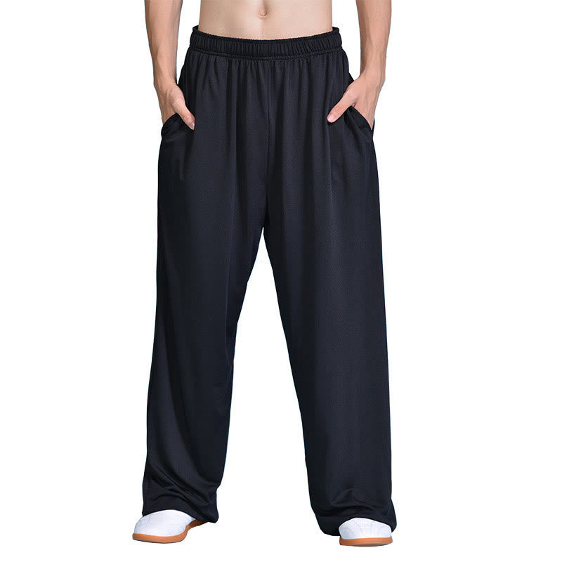 Nimara Ritual Summer Unisex Elastic Waist Tai Chi Qigong Practice Pants With Pockets
