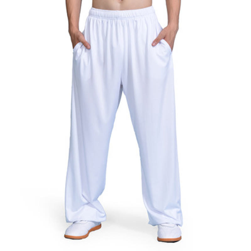 Nimara Ritual Summer Unisex Elastic Waist Tai Chi Qigong Practice Pants With Pockets