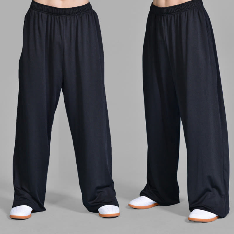 Nimara Ritual Summer Unisex Elastic Waist Tai Chi Qigong Practice Pants With Pockets