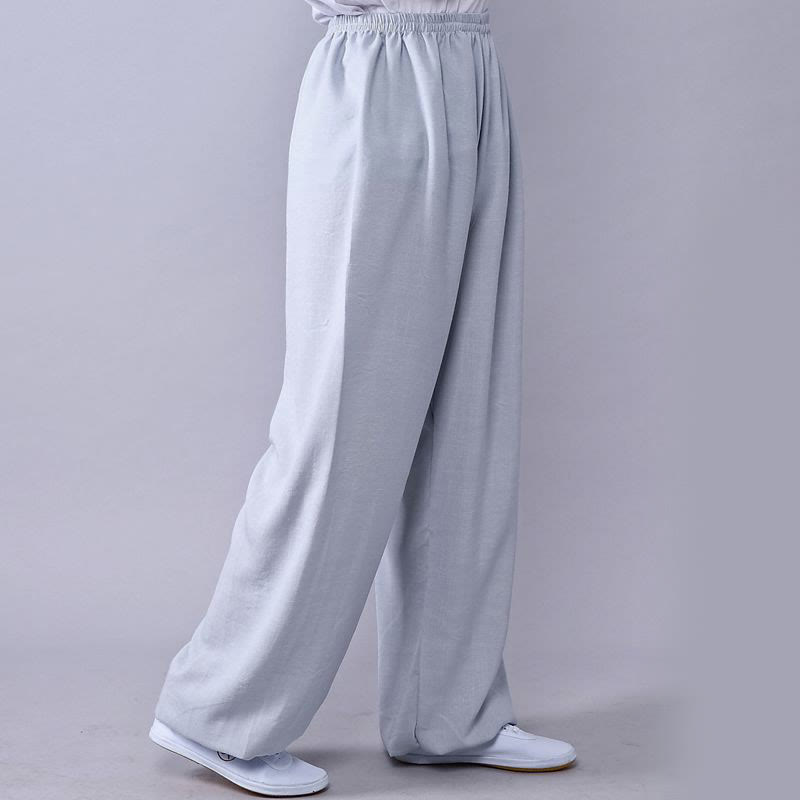 Nimara Ritual Summer Elastic Waist Tai Chi Qigong Practice Cotton Linen Unisex Pants