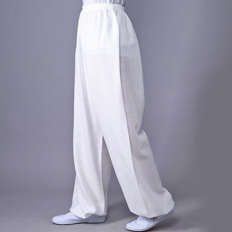 Nimara Ritual Summer Elastic Waist Tai Chi Qigong Practice Cotton Linen Unisex Pants