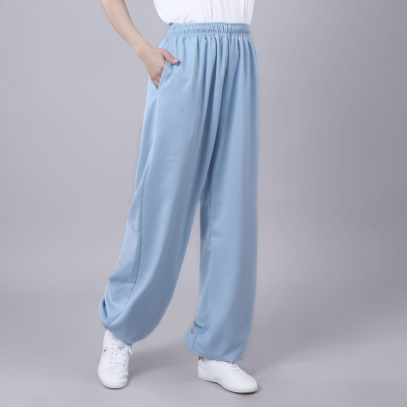 Nimara Ritual Summer Unisex Elastic Waist Tai Chi Qigong Practice Breathable Pants With Pockets