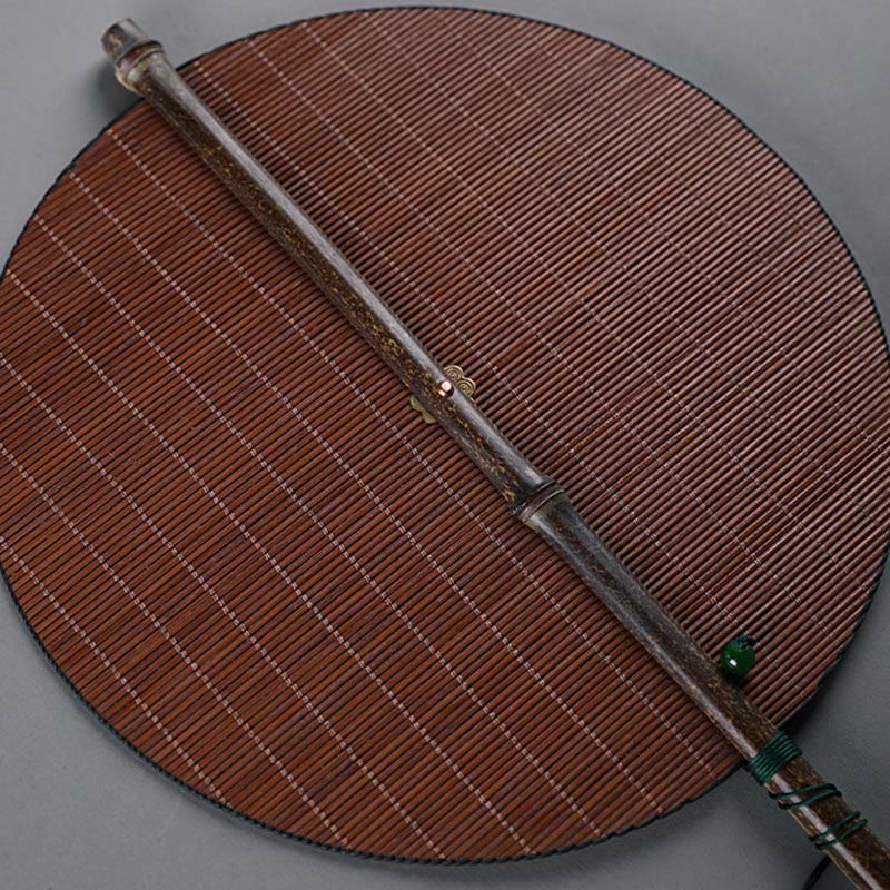 Nimara Ritual Chinese Style Handmade Bamboo Long Handle Portable Curlable Fan