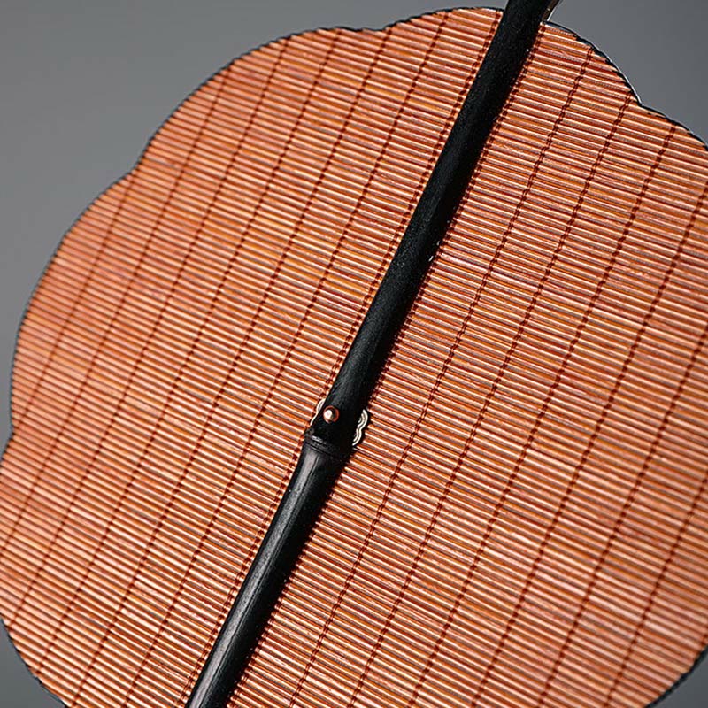 Nimara Ritual Chinese Style Handmade Bamboo Long Handle Portable Curlable Fan