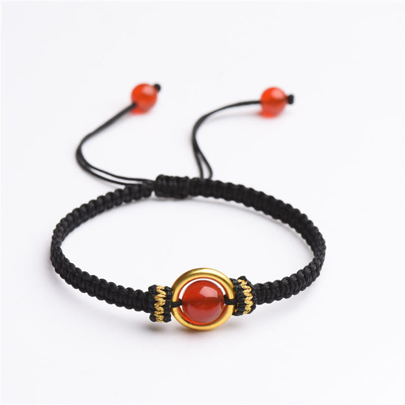Nimara Ritual Red Agate Bead Peace Buckle Calm Rope Bracelet