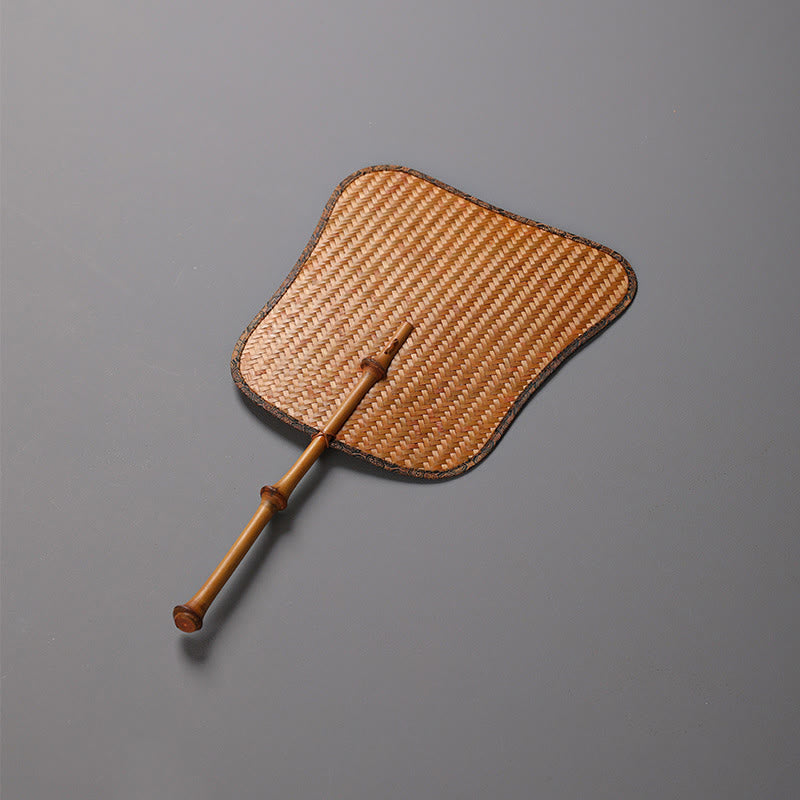 Nimara Ritual Chinese Style Handmade Bamboo Long Handle Fan