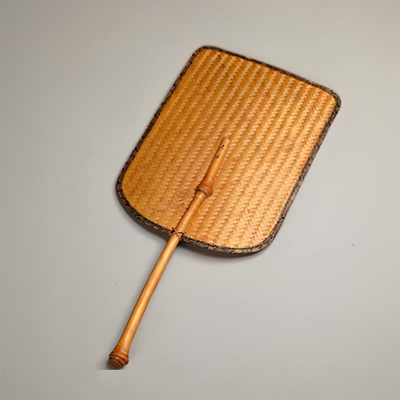 Nimara Ritual Chinese Style Handmade Bamboo Long Handle Fan