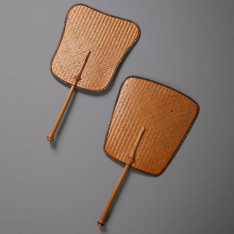 Nimara Ritual Chinese Style Handmade Bamboo Long Handle Fan