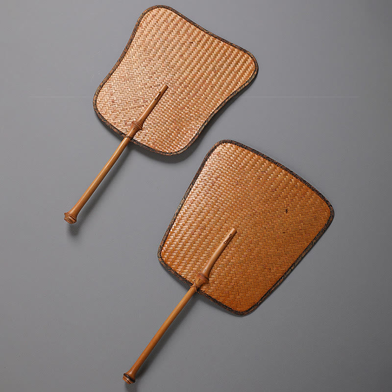 Nimara Ritual Chinese Style Handmade Bamboo Long Handle Fan