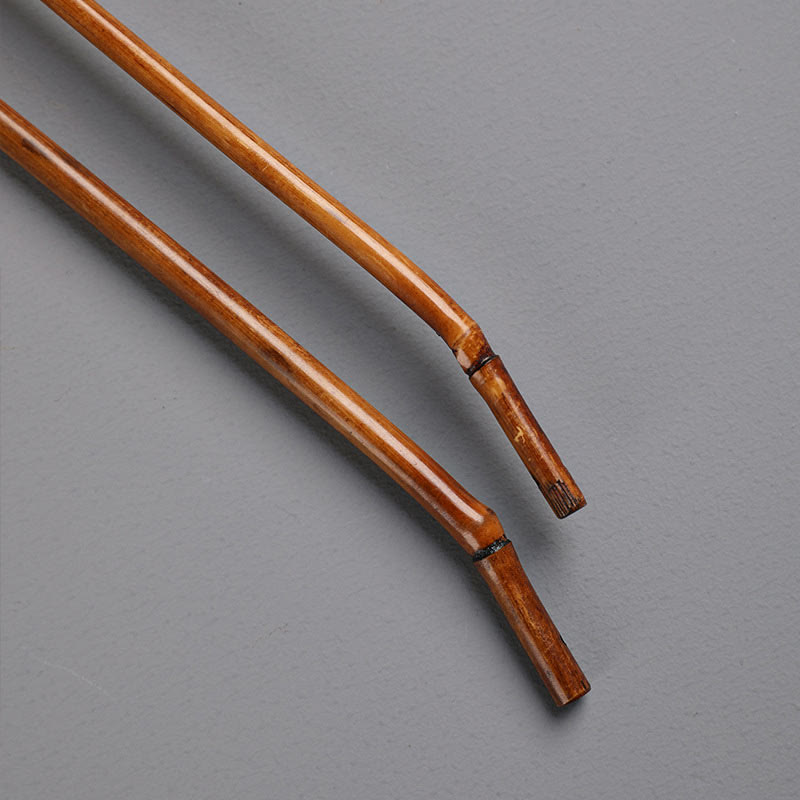 Nimara Ritual Chinese Style Handmade Round Shaped Bamboo Long Handle Fan