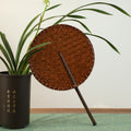 Nimara Ritual Vintage Chinese Style Handmade Round Octagonal Shaped Bamboo Long Handle Fan