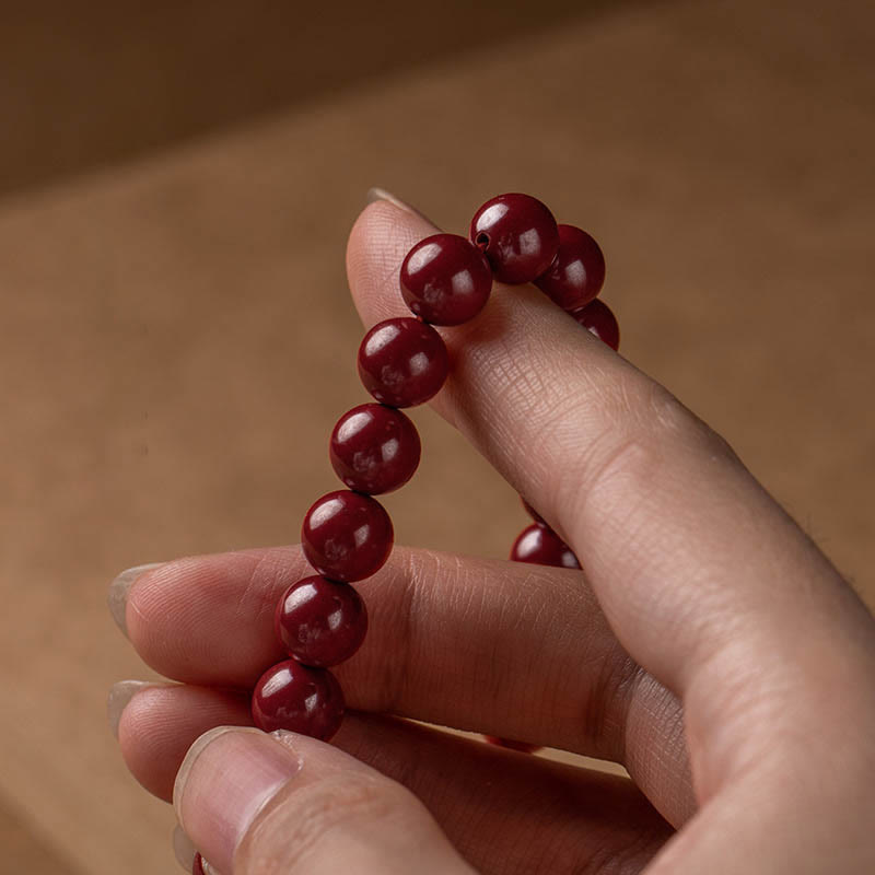 Nimara Ritual Natural Cinnabar Heart Sutra Blessing Bracelet