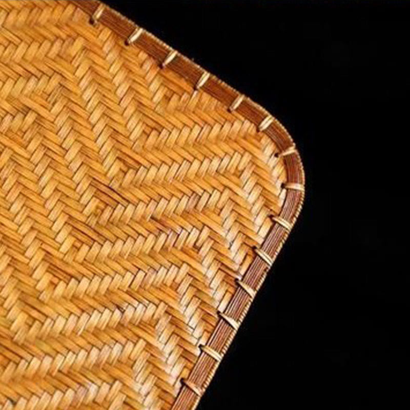 Nimara Ritual Chinese Style Handmade Bamboo Woven Round Oval Banana Shape Long Handle Fan