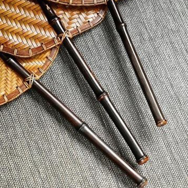 Nimara Ritual Chinese Style Handmade Bamboo Woven Round Oval Banana Shape Long Handle Fan