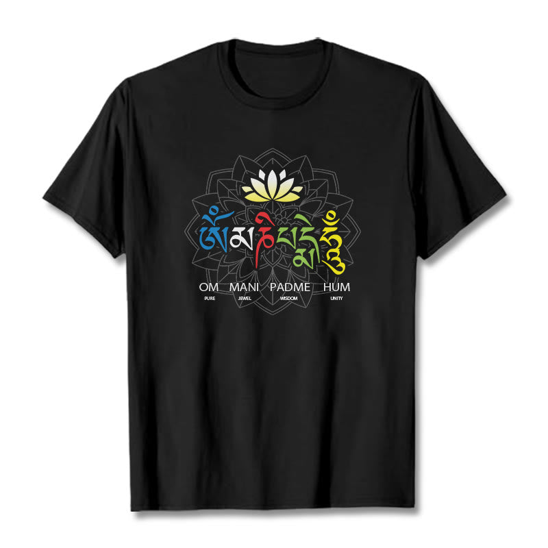 Nimara Ritual Om Mani Padme Hum Lotus Tee T-shirt