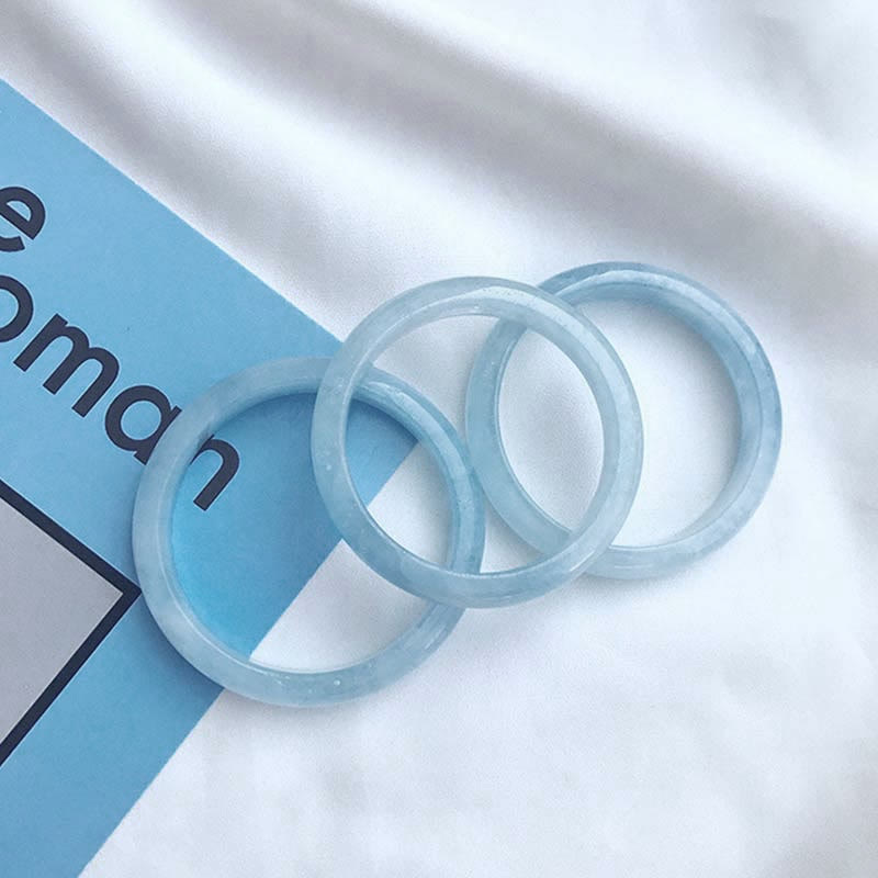 Nimara Ritual Natural Aquamarine Blessing Bangle Bracelet
