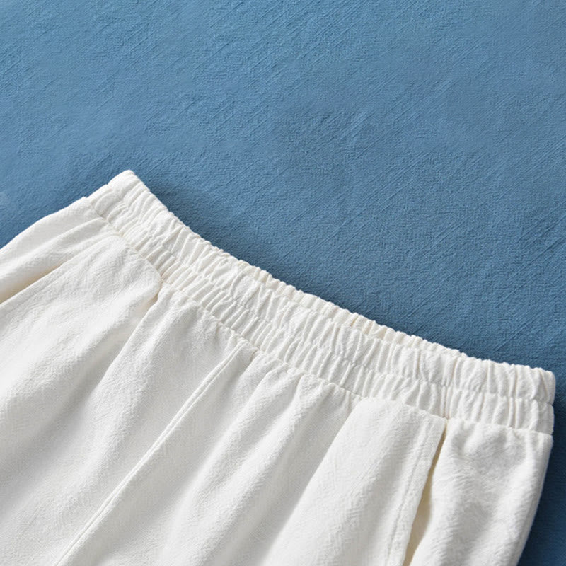 Nimara Ritual Plain Color Ramie Linen Cotton Women's Pants With Pockets