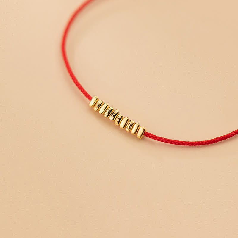 Nimara Ritual Handmade 925 Sterling Silver Small Pieces Protection Braided Ultra-Thin Rope Bracelet