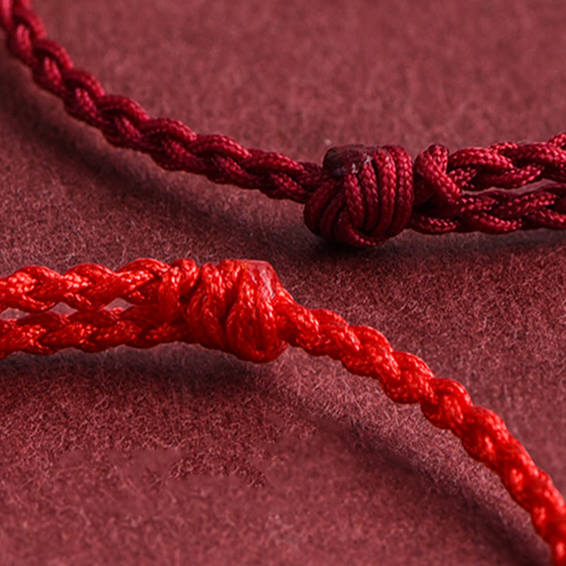 Nimara Ritual 999 Gold Small Peace Buckle Design Handmade Luck Braided Rope Bracelet Anklet